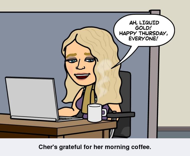 Cher Coffee Bitstrips for blog May 22 2014