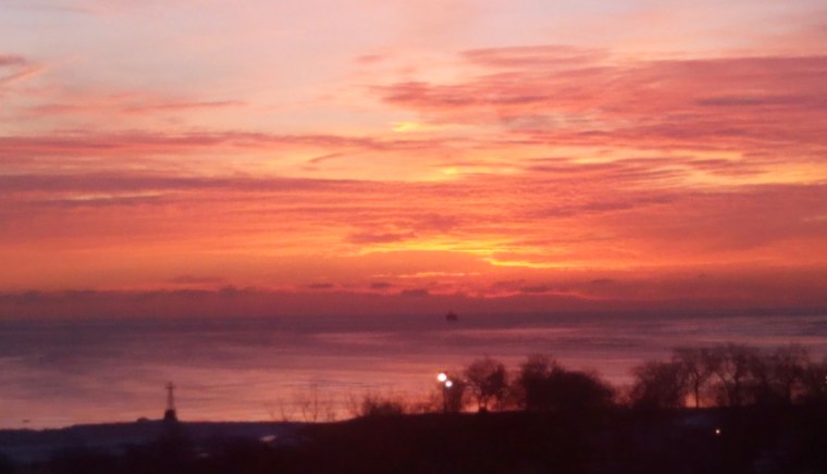 Lake Michigan Sunrise Feb 13 2015